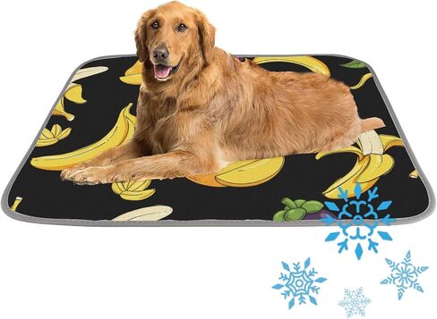 Cooling Mats for Cats Ice Silk Dog Bed Cooling Mat Fruits Banana Pattern Ice Silk Dog Bed Washable Pad for Dogs Medium 28" X22" Cat Mats Blanket Crate, Indoor& Outdoor Floor, Car Seats in Saudi Arabia