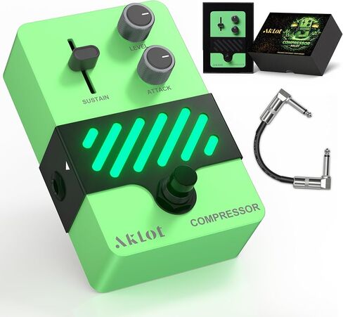 AKLOT 7-Band Equalizer Guitar Pedal: Precise Frequency Shaping, (100Hz 200Hz 400Hz 800Hz 1.6kHz 3.2kHz), Compact Mini Electric EQ Guitar Pedal with True Bypass, NEON Spectrum in Kuwait