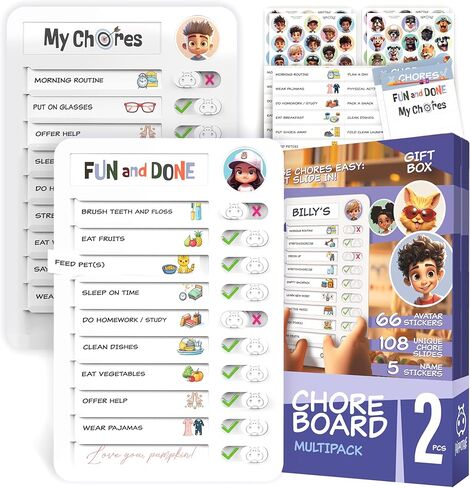 Chore Chart for Kids - Daily Routine Chart for Kids with Checklist & to Do List, Magnetic Kids Chore Chart - Chore Board Visual Schedule for Kids with Autism & Best ADHD Tools for Kids in Kuwait