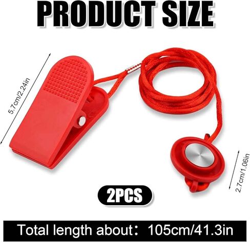 2 Pcs Red Universal Treadmill Magnet Safety Key Magnetic Safety Switch Round Treadmill Safety Key Replacement for Most Treadmills Running Machines in Saudi Arabia