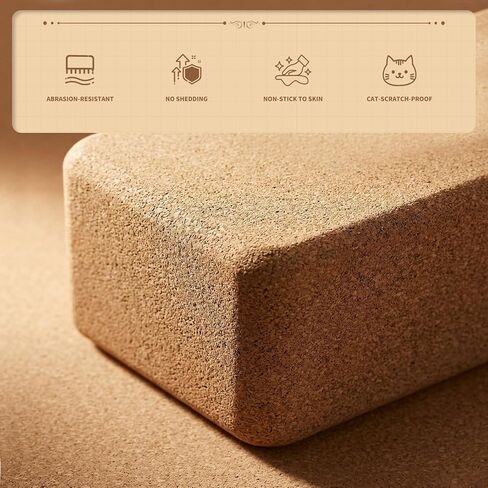 Cork Yoga Block, 9" x 6" x 3" Yoga Brick Cork Blocks Non-Slip for Women & Men Lightweight Yoga Accessories for Yoga, Pilates & Stretching in Kuwait