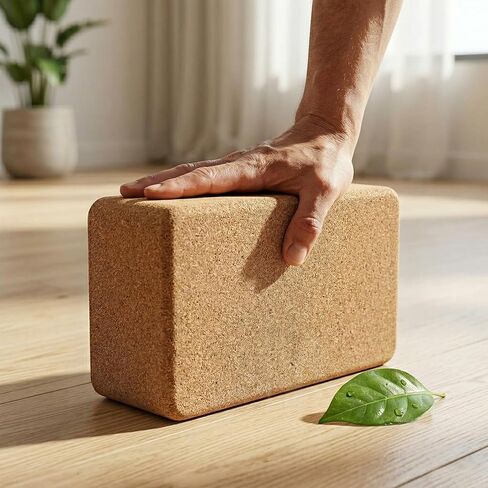 Cork Yoga Block, 9" x 6" x 3" Yoga Brick Cork Blocks Non-Slip for Women & Men Lightweight Yoga Accessories for Yoga, Pilates & Stretching in Kuwait