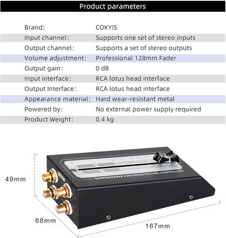 Passive Preamp Speaker Volume Control, High Precision Lossless Output, Metal, in Kuwait
