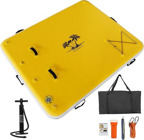 Inflatable Floating Dock, Floating Island Raft, Multi-Person Inflatable Water Mat, Air Dock Platform for Lakes, Pools, and Oceans, 6FT in Kuwait