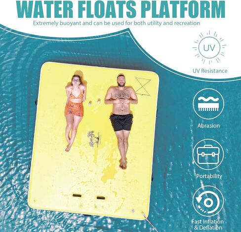 Inflatable Floating Dock, Floating Island Raft, Multi-Person Inflatable Water Mat, Air Dock Platform for Lakes, Pools, and Oceans, 6FT in Kuwait