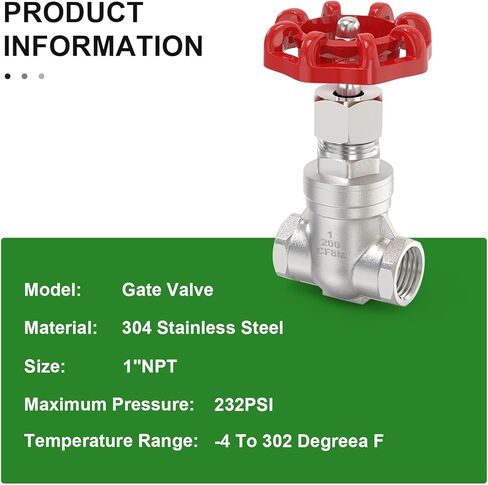 TAISHER 1PCS 304 Stainless Steel Gate Valve, 1" NPT Female Rotary Sluice Valve With Wheel Handle, For Water, Oil, Gas in Saudi Arabia