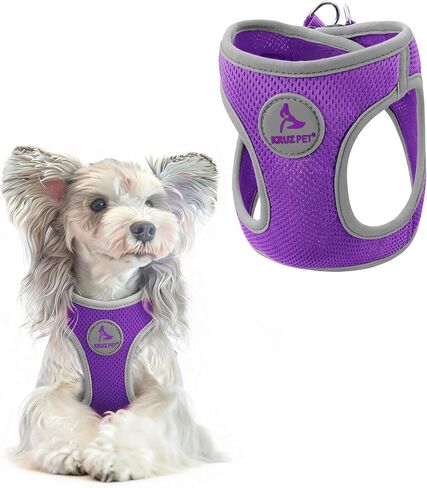 Dog Harness (Chest 16"-17", Weight 10–15 lbs) Athletica Adjustable Heavy Duty No Choke Puppy Vest for Medium Dogs Lightweight Air Mesh, Reflective, Puppy Essentials – Red, Medium in Kuwait