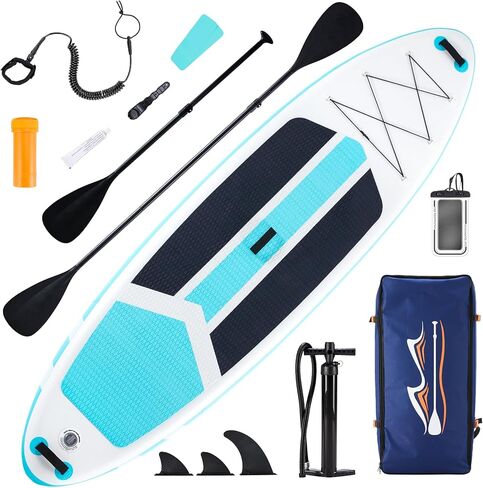 لوح التجديف القابل للنفخ من DUMOS، ألواح التجديف مقاس 10.5 × 33 بوصة مع سطح مانع للانزلاق، مادة متقدمة متينة وملحقات SUP كاملة لجميع مستويات المهارة in Kuwait