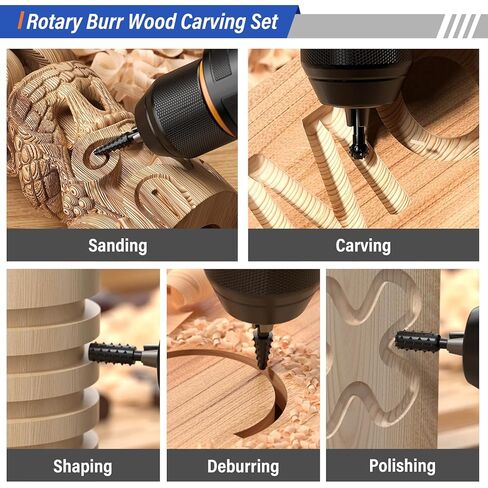 مجموعة أقراص نحت الخشب BURMONG 14 قطعة لمطحنة الزوايا، قرص تشكيل الخشب 4 بوصة و4.5 بوصة وعجلة الطحن، أقراص نحت الفولاذ الكربوني مع نتوءات دوارة، حلقات محول 5/8 بوصة و7/8 بوصة in Kuwait