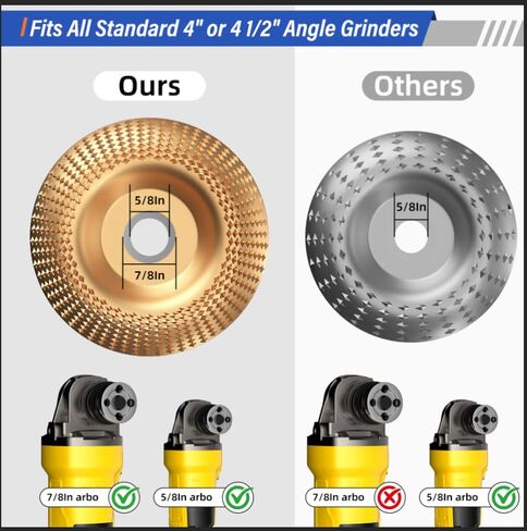 مجموعة أقراص نحت الخشب من BURMONG مكونة من 14 قطعة لمطحنة زاوية 4 بوصات و4-1/2 بوصة - مجموعة أدوات قطع ونحت وطحن الخشب مع قرص بالمنشار وأقراص تشكيل الخشب وعجلات الصنفرة ذات الرفرف وحلقات المحول ومفتاح الربط in Kuwait