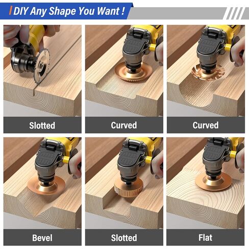 مجموعة أقراص نحت الخشب من BURMONG مكونة من 14 قطعة لمطحنة زاوية 4 بوصات و4-1/2 بوصة - مجموعة أدوات قطع ونحت وطحن الخشب مع قرص بالمنشار وأقراص تشكيل الخشب وعجلات الصنفرة ذات الرفرف وحلقات المحول ومفتاح الربط in Kuwait