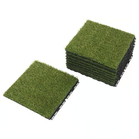 Artificial Grass Deck Tiles – Interlocking Synthetic Turf Flooring for Patio, Balcony, or Garden – 9 Sq Ft Coverage, Easy Snap-Together Outdoor Flooring Solution in Kuwait