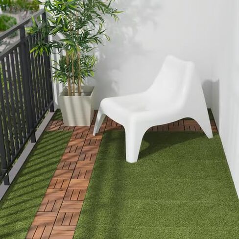 Artificial Grass Deck Tiles – Interlocking Synthetic Turf Flooring for Patio, Balcony, or Garden – 9 Sq Ft Coverage, Easy Snap-Together Outdoor Flooring Solution in Kuwait