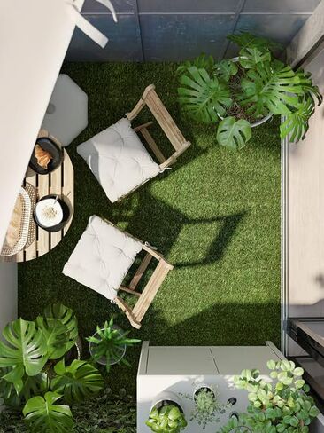 Artificial Grass Deck Tiles – Interlocking Synthetic Turf Flooring for Patio, Balcony, or Garden – 9 Sq Ft Coverage, Easy Snap-Together Outdoor Flooring Solution in Kuwait