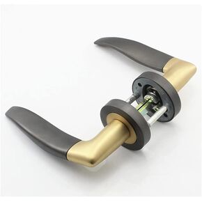 قفل باب مرور من سبائك الزنك، قفل نقر أوروبي، شكل ملتوي، مقبض ألومنيوم لممر غرفة المعيشة (اللون: B) (A) in Kuwait