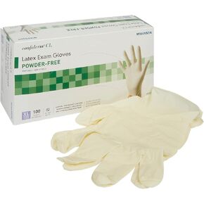 McKesson Confiderm Latex Exam Gloves, Non-Sterile Medical Gloves with Textured Fingertips - Beaded Cuff, Powder-Free - Ivory, Size XL, 100 Count, 1 Box in Saudi Arabia