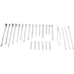 Multifunctional 304 Stainless Steel Laboratory Spoon Spatula Tweezers Set Dual-end Sampling Scoop with Storage Box for Lab Hobby Use in Kuwait