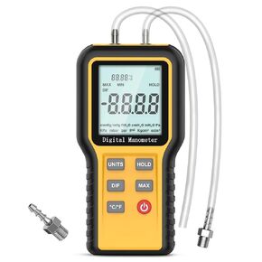 Manometer Gas Pressure Tester, Digital HVAC Manometer Dual-Port Air Pressure Meter with Backlight and Data Record Function, Professional Differential Pressure Gauge with 12 Measure Units in Kuwait