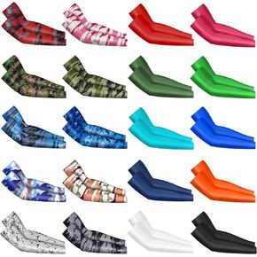 Baseball Arm Sleeves for Kids 20 Pairs UV Sun Protection Cooling Compression Sleeves to Cover Arms for Boys Girls in Kuwait