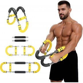 Twister Arm Trainer, Adjustable Chest Workout Equipment for Men & Women, Home Gym Strength Trainer, Muscle Builder & Strength Training for Arms, Chest (Yellow, 40-60lb) in Kuwait