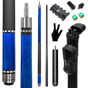 HomeSeason 58inch Carbon Fiber Pool Cue Stick with Screw-in Extension and Leather Case, 18oz Low Deflection Professional Cue Stick for Billiards, 13mm Tip in Kuwait