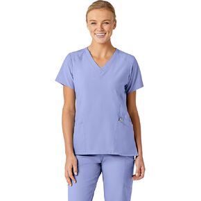 WonderWink W123 Women’s Stylized V-Neck Scrub Top — Black, 2X in Kuwait