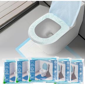 Huazu Disposable Toilet Seat Cover Set, Full Coverage Toilet Covers Kit: Travel Toilet Seat Covers, Lid Covers, Toilet Mats; Toilet Cover Disposable for Hotel,Hospital & Public Toilet (5 Pack) in Kuwait