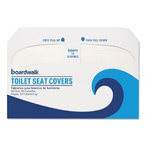 Boardwalk Premium Half-fold Toilet seat Covers, 14.17 x 16.73, White, 250 Covers/Sleeve, 4 Sleeves/Carton in Kuwait