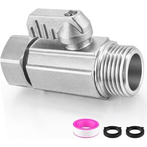 304 Stainless Steel Garden Hose Shut Off Valve, Full Port 3/4" GHT Hose Valve with 360° Swivel Connector, Heavy Duty Inline Water Control Valve for Garden Hose, Faucet, Irrigation in Kuwait