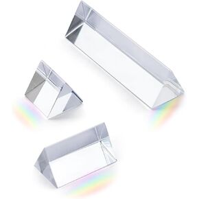 مجموعة المنشور البصري الكريستالي K9 للتصوير الفوتوغرافي والعلوم - منشور ثلاثي متعدد الأحجام مكون من 3 قطع مع تأثير قوس قزح خفيف لاستوديو الصور وتجارب الفصول الدراسية وأدوات التصوير والتعلم في الهواء الطلق in Kuwait