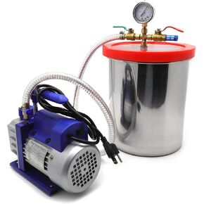 HongK- مجموعة أدوات تكييف الهواء لمضخة الهواء سعة 3 جالون من السيليكون ومضخة هواء أحادية المرحلة 3CFM [P/N: ET-TOOL009-RAW] in Kuwait