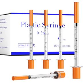 100 Pack U-100 0.3ml Lab Syringe, 31G 1/4 Inch (0,25 x 6mm) Disposable Syringes Supplies, Individually Wrapped in Kuwait