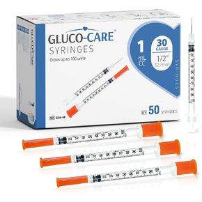 1ml /cc Syringes 30G x 1/2’’ (12.7mm), Orange Cap, Box of 50 pcs in Kuwait