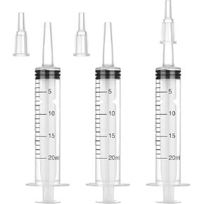 60mL Plastic Syringe for Liquid - 3 Pack Large Syringes with Adapter for Scientific Labs, Feeding, Oil Filling, Individually Wrapped in Kuwait