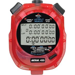 ساعة إيقاف ULTRAK 495 - مؤقت رقمي احترافي أزرق 100 دورة، متتبع الفاصل الزمني للعد التنازلي، ساعة رياضية مقاومة للماء، كرونوغراف للتدريب والتدريب in Kuwait