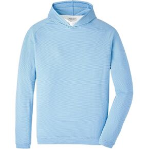 PETER MILLAR Men's Pine Sugar Stripe Performance Hoodie, Evening Tide, Large in Kuwait