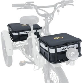 حقائب دراجة MOONCOOL للدراجة ثلاثية العجلات TK1، مقاومة للماء 600D Etrike Basket، حقيبة تخزين مقعد السرج مع عاكس in Kuwait