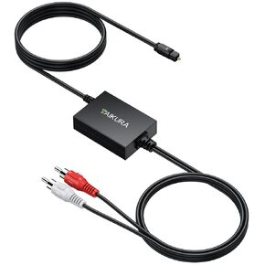 Optical to RCA Converter with Built-in Audio Amplifier Chip, Compact Plug and Play Digital to Analog Audio Converter with 192kHz 24bit DAC Converter for TV, DVD, Blu-Ray and Game Consoles in Kuwait