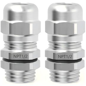 2pcs1/2''304 Stainless Steel Cable Sealing sleeveAnd6-12mm ，NPT Type Metal Joint Stress Relief Rope clamp Long Thread Cable Threading Connector. in Saudi Arabia