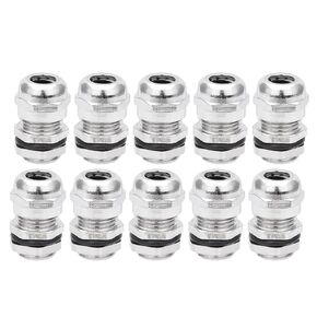 uxcell Cable Gland M12 Metal Waterproof Cable Glands Joints Adjustable Connector for 3-6.5mm Dia Cable, Pack of 10 in Kuwait