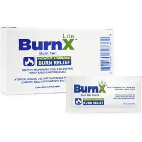 CoreTex Burn X Lite Cooling Gel - Pack of 6 Single-Use Lidocaine-Free Burn Gel Packets with Aloe Vera, Vitamins, and Other Natural Compounds - Sunburn Relief that Cools and Soothes Irritated Skin in Kuwait