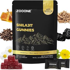 حلوى شيلاجيت الهيمالايا من زوون مع أشواغاندا والمسلي الأسود - طاقة طبيعية بدون حشوات صناعية، عبوة فردية in Kuwait