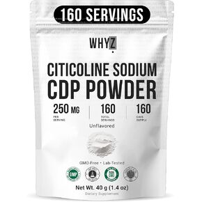 مسحوق الكولين سيتيكولين CDP النقي، مكمل الكولين غير المنكه لذاكرة التركيز والدعم المعرفي، خلط سلس، نباتي غير معدّل وراثيًا بدون إضافات، 160 وجبة، 1.4 أونصة (40 جم) in Kuwait
