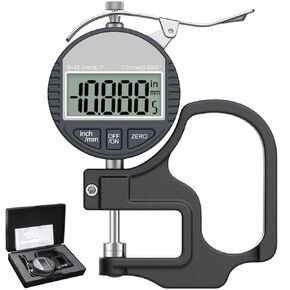 مقياس سمك رقمي 0-12.7 مم/0.5 بوصة | 0.01 مم/0.0005 بوصة، مقياس سمك ميكرومتر إلكتروني دقيق مع شاشة LCD، مناسب لقياس سمك الورق/الأفلام/الجلود/السلك - أسود in Kuwait