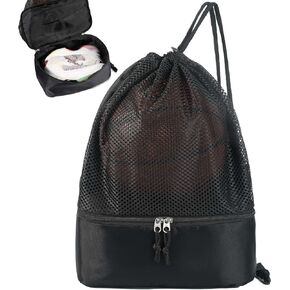 حقيبة كرة السلة مع سحاب حجرة الأحذية، شبكة الرباط المحمولة، حقيبة كرة قدم واحدة، خفيفة الوزن ومسامية، معدات رياضية متعددة، حقيبة كتف تناسب الكرة الطائرة، كرة القدم، معدات السباحة in Kuwait