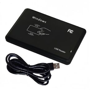 قارئ/قارئ بطاقات RFID 125 كيلو هرتز من BlissKiss - ماسح ضوئي لبطاقات القرب USB لبطاقات العائلة EM4100 و1326 | محاكاة لوحة المفاتيح (Win/iOS/Android/Linux) in Kuwait