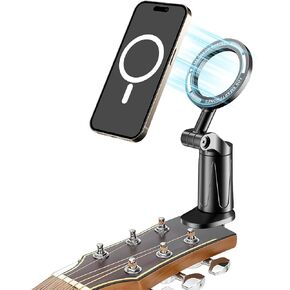 Magnetic Guitar Bass Head Phone Holder Mount, 360° Rotatable Adjustable Guitar Accessories Phone Mount, Compatible with iPhone Android, Bass, Ideal for Live Streaming/Recording/Online Teaching. in Kuwait