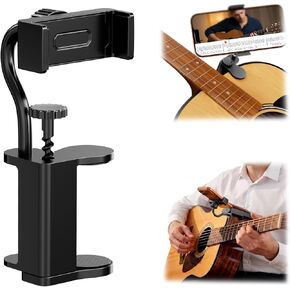 حامل هاتف جيتار للصوت/الكلاسيكي/القيثارة - حامل محكم لتسجيل الفيديو/البث/الدروس، يناسب جسم سميك 2.4 بوصة - 4.1 بوصة (ليس للكهرباء) in Kuwait