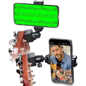 حامل هاتف الجيتار (مستقر، خفيف الوزن) حامل رأس لتسجيل الفيديو، ملحقات الموسيقى الورقية الرقمية للجيتار/الجيتار الكهربائي/الباس | أورلنك GM1 in Kuwait