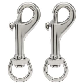 2.75 Inch Swivel Eye Snap Hook - 316 Stainless Steel Swivel Snap Hook with 360° Rotation, Corrosion Resistant Marine Grade Bolt Snap for Scuba Diving, Boat Ropes, Leash & Outdoor Gear (2 Pack) in Kuwait